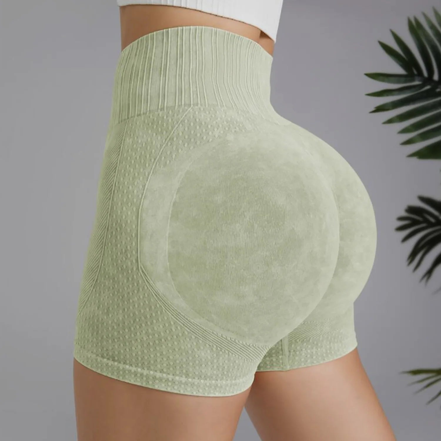 Women's Peach Booty Lifting Yoga Shorts - High-Waisted Slim-Fit Washed Workout Shorts Quick-Dry Breathable fitness apparel Beauty World Shop