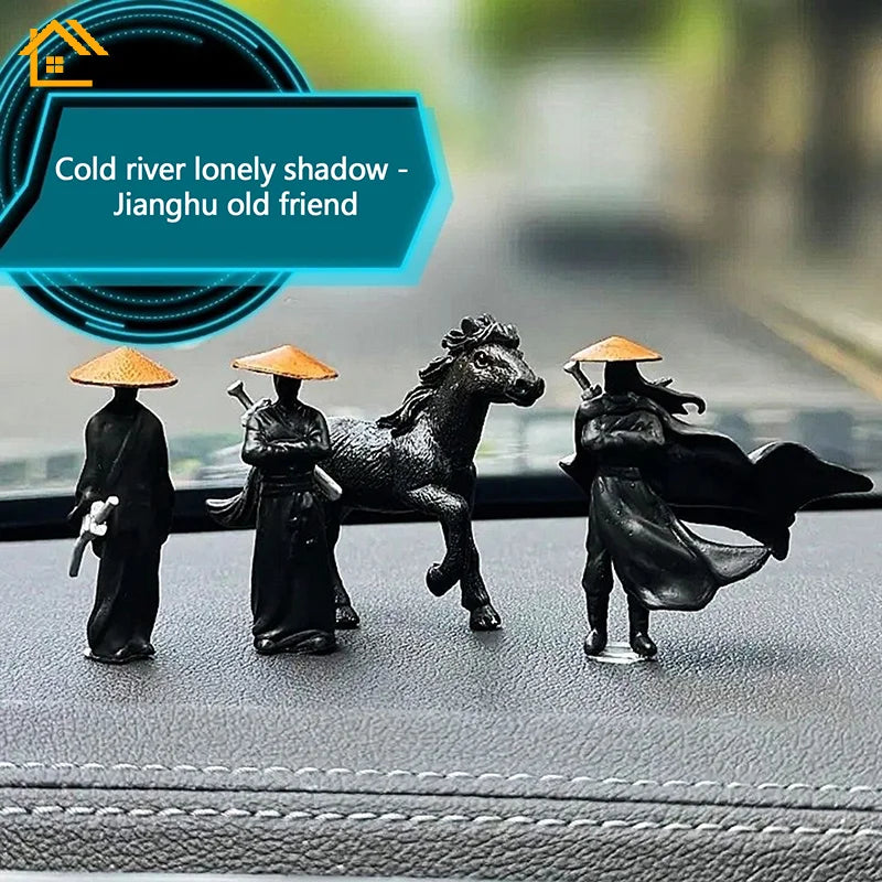 Resin Mini Figurines Decorative 50mm Ancient Sino-Japanese Samurai Warriors Office Cubicle Home Desktop Car Interior Model Gifts Beauty World Shop