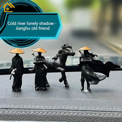 Resin Mini Figurines Decorative 50mm Ancient Sino-Japanese Samurai Warriors Office Cubicle Home Desktop Car Interior Model Gifts Beauty World Shop