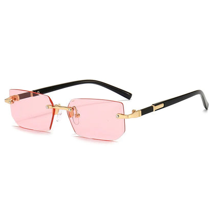 Rimless Sunglasses Rectangle Fashion Popular Women Men Shades Small Square Sun Glasses For Female Male Summer Traveling Oculos Beauty World Shop