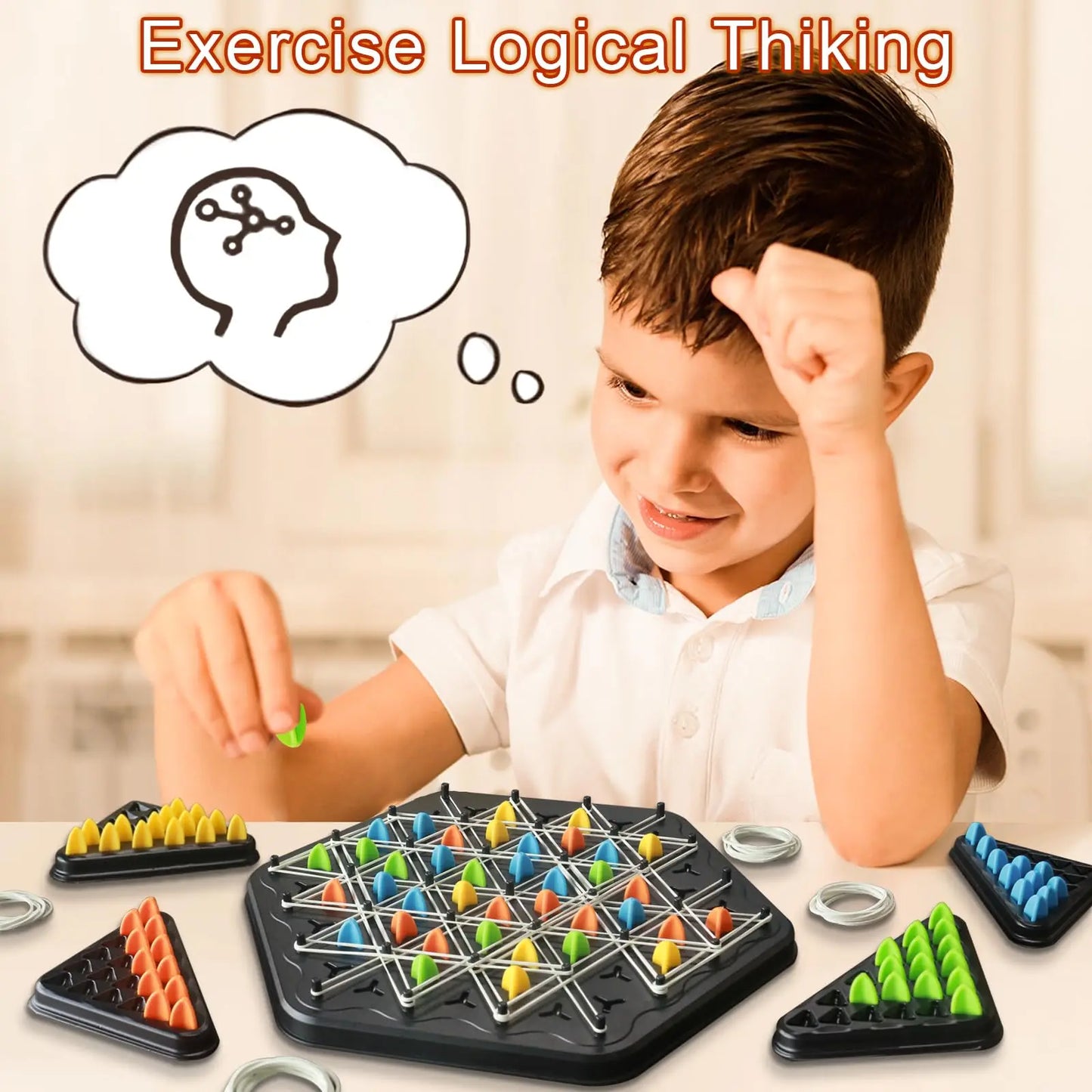 STEM Puzzle Toys for 3 Year Old Kids & Up, Triggle Game - Family Strategy Board Game (2 Players) Beauty World Shop