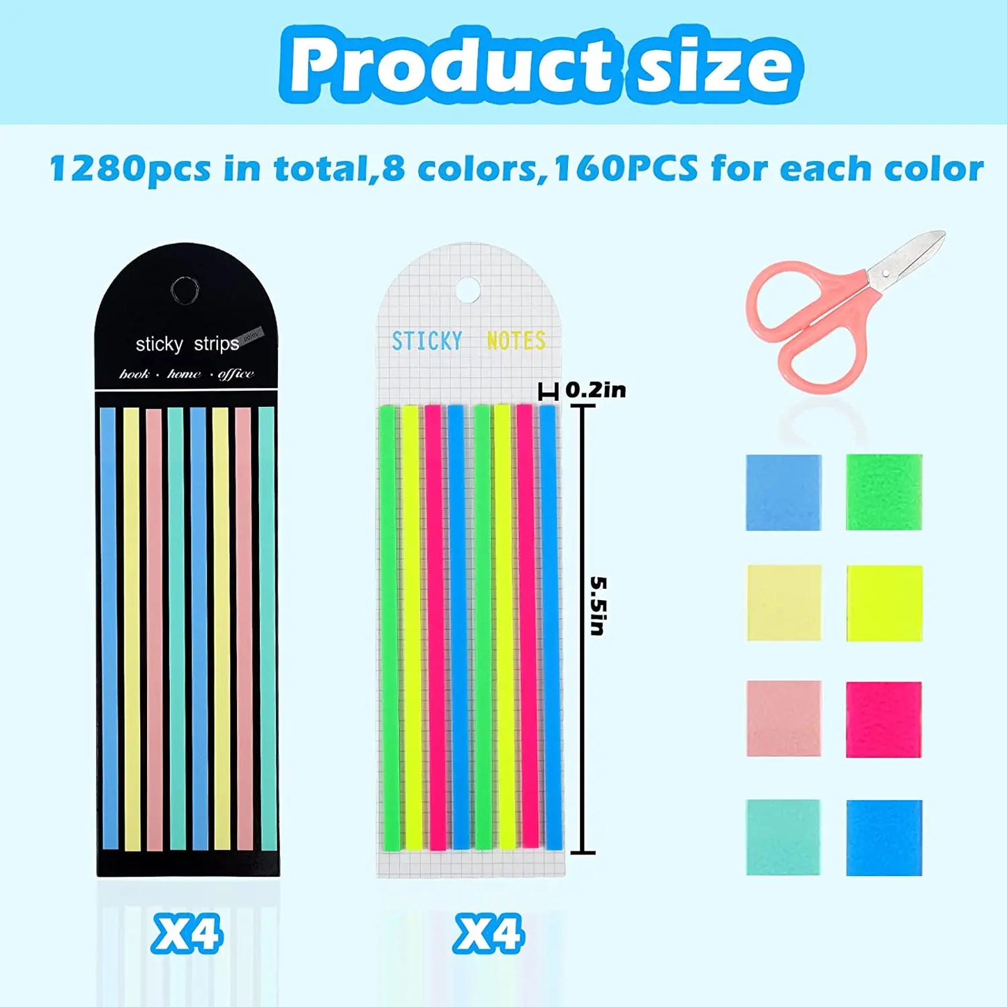 5 Roll 5 Colors Stickers Transparent Fluorescent Index Tabs Flags 5m Sticky Note Stationery Children Gift School Office Supplies Beauty World Shop