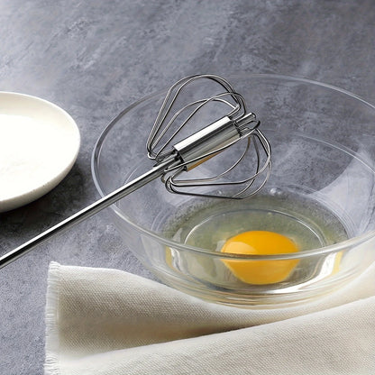 Stainless Steel Egg Beater Durable Semi-Automatic Mixer for Effortless Egg Cream Mixing Stirring and Beating for Kitchen Baking Beauty World Shop