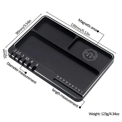 9IMOD RC Screw Tray with Magnetic Pad Aluminium Alloy Magnet Screws Disk Storage Plate for RC Airplane Car Boat Repair Tool Beauty Fashion