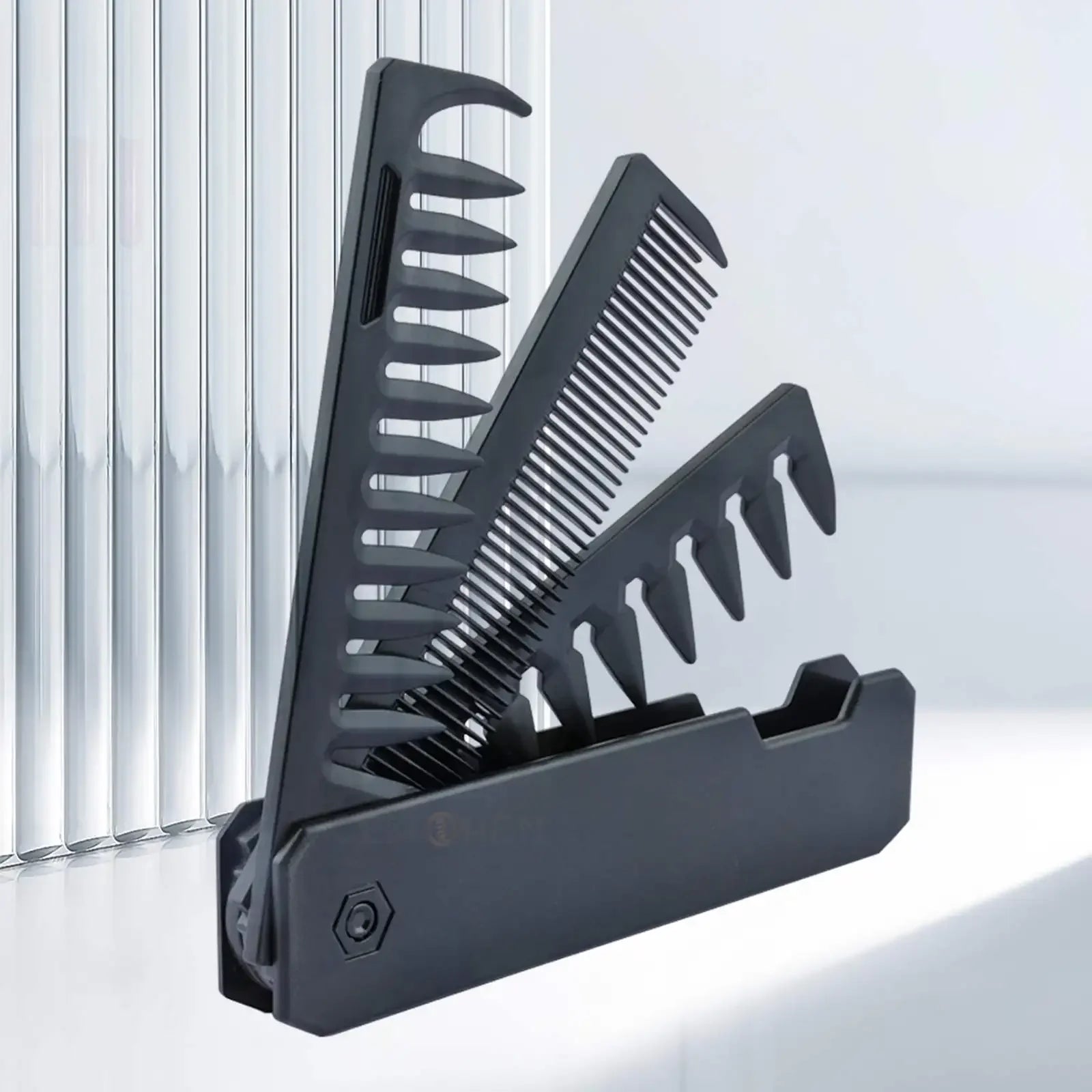 Professional 3 in 1 Pocket Folding Combs Wide Tooth Oil Head Comb Beard Combing Barber Hair Clipper Comb Salon Hair Styling Tool Beauty World Shop