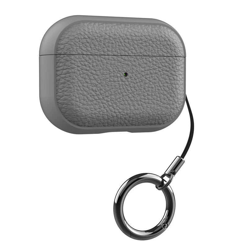 For Airpods Pro3 Case Luxury Lychee Leather Business Earphone Case with Hook Strap Headphone Cover For Apple AirPods 4 3 2 1 Pro