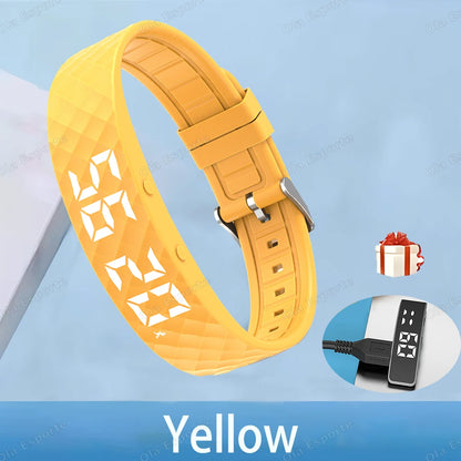 Vibrating Alarm Clock Watch Heavy Sleepers Silent Wake-Up Smart Bracelet Men Women Adjustable Wearable Vibration Wrist Band Ht30 Beauty World Shop
