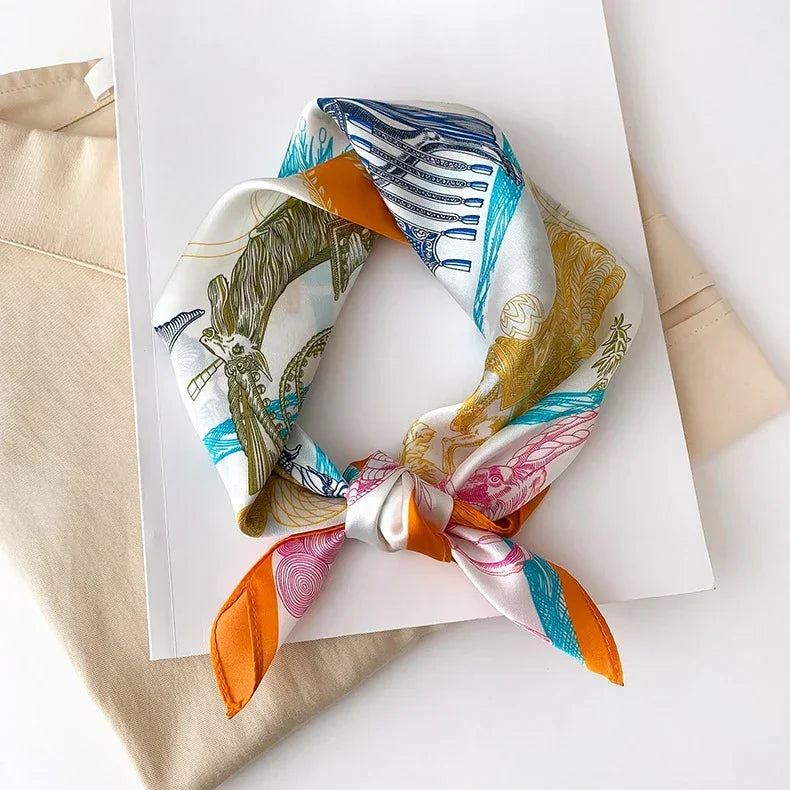 Scarf 100% Silk Bandana Women Square Scarves Wrap Kerchief Spring Fashion Luxury High Quality Headband Hijab Shawls 2026 Beauty World Shop