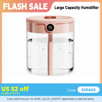 2L Humidifier Household Small Large Capacity Mute Bedroom Usb Office Desktop Portable Student Two Port Spray Water Supplement Beauty World Shop