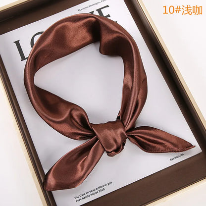 New Solid 60x60cm Square Scarf Single Imitation Silk Bright Light And Satin Performance Scarves Party Gift Beauty World Shop