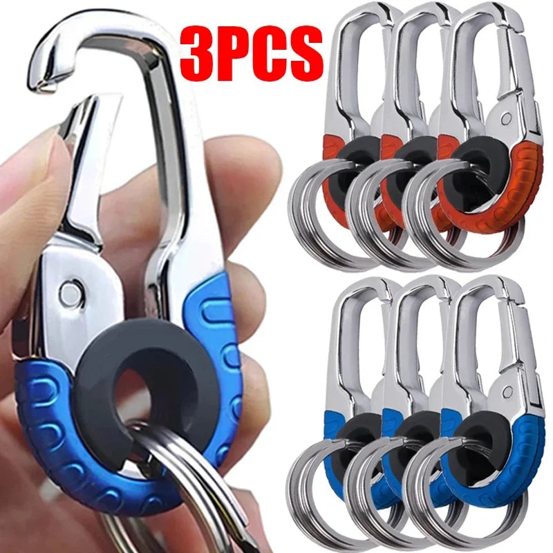 Keychain Buckle for Men Stainless Steel Key Ring Key Chain Hook Outdoor Carabiner Climbing Keyfob Accessories Beauty World Shop