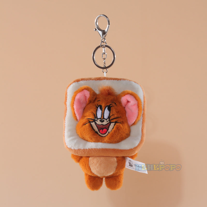 Original Tom and Jerry Plush Keychains Cosplay Cheese Toast Bagel Cake Jerry Hamburger TOM Lovely Cute Gift Toy Toy Beauty World Shop