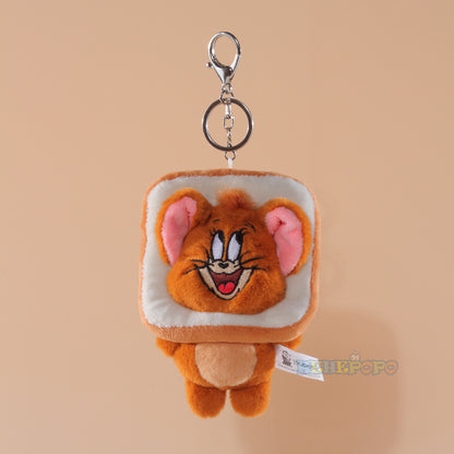 Original Tom and Jerry Plush Keychains Cosplay Cheese Toast Bagel Cake Jerry Hamburger TOM Lovely Cute Gift Toy Toy Beauty World Shop