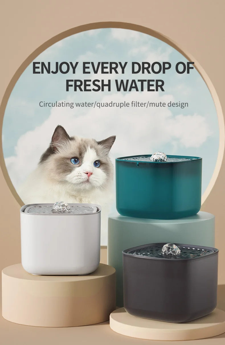 3L Cat Water Fountain Auto Recirculate Filter Large Capacity Filtring Cats Water Drinker USB Electric Mute Cats Water Dispenser Beauty World Shop