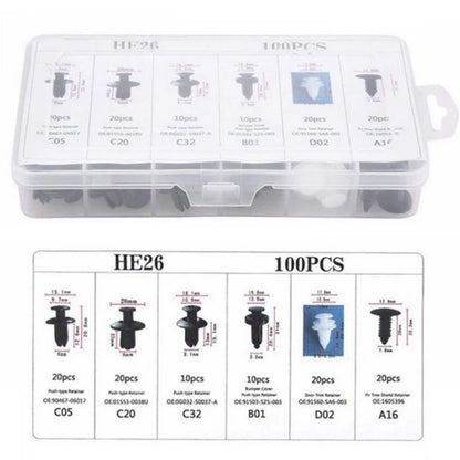 GM Rivet OPP Bag Or Box 6 Kinds of Auto Parts Quick Fastening Plastic Buckle 100 Pieces Mixed Beauty World Shop