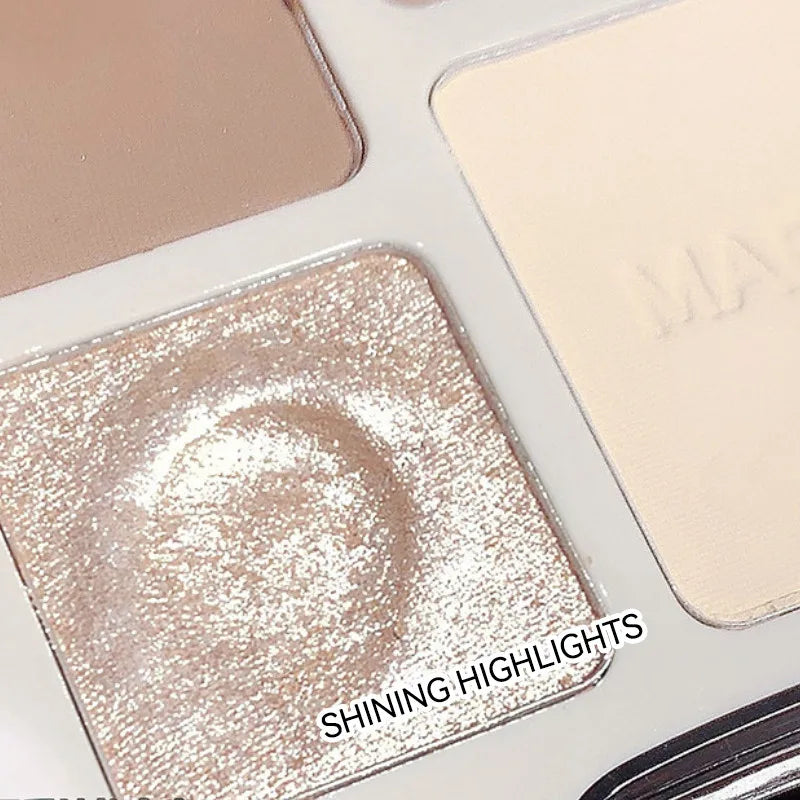 Natural Stereoscopic Face Powder Palette  Matte Bronzer  Contour Shading  Multifunctional Highlighter  Cosmetic Blush gift Beauty World Shop