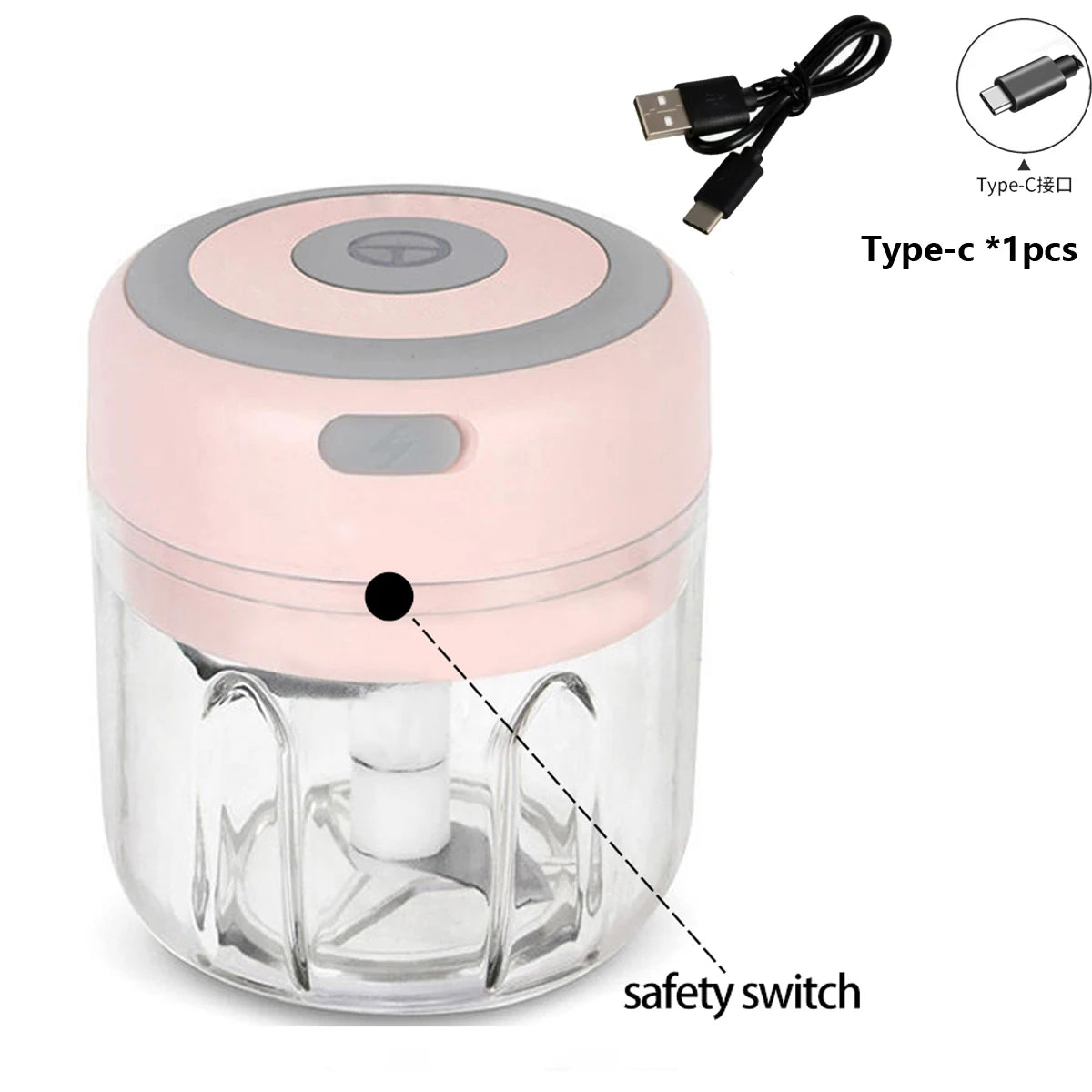 100ml/250ml Electric Mini Garlic Press Chopper - Rechargeable USB Masher with Powerful Lithium Battery, Easy Meat Grinder Beauty World Shop