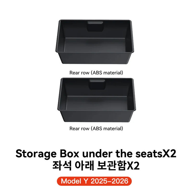 YZ For Tesla Model Y Juniper 2026 Underseat Storage Box Seats Drawer TPE Hidden Storage Tray Push Pull Car Organizer Accessories Beauty World Shop
