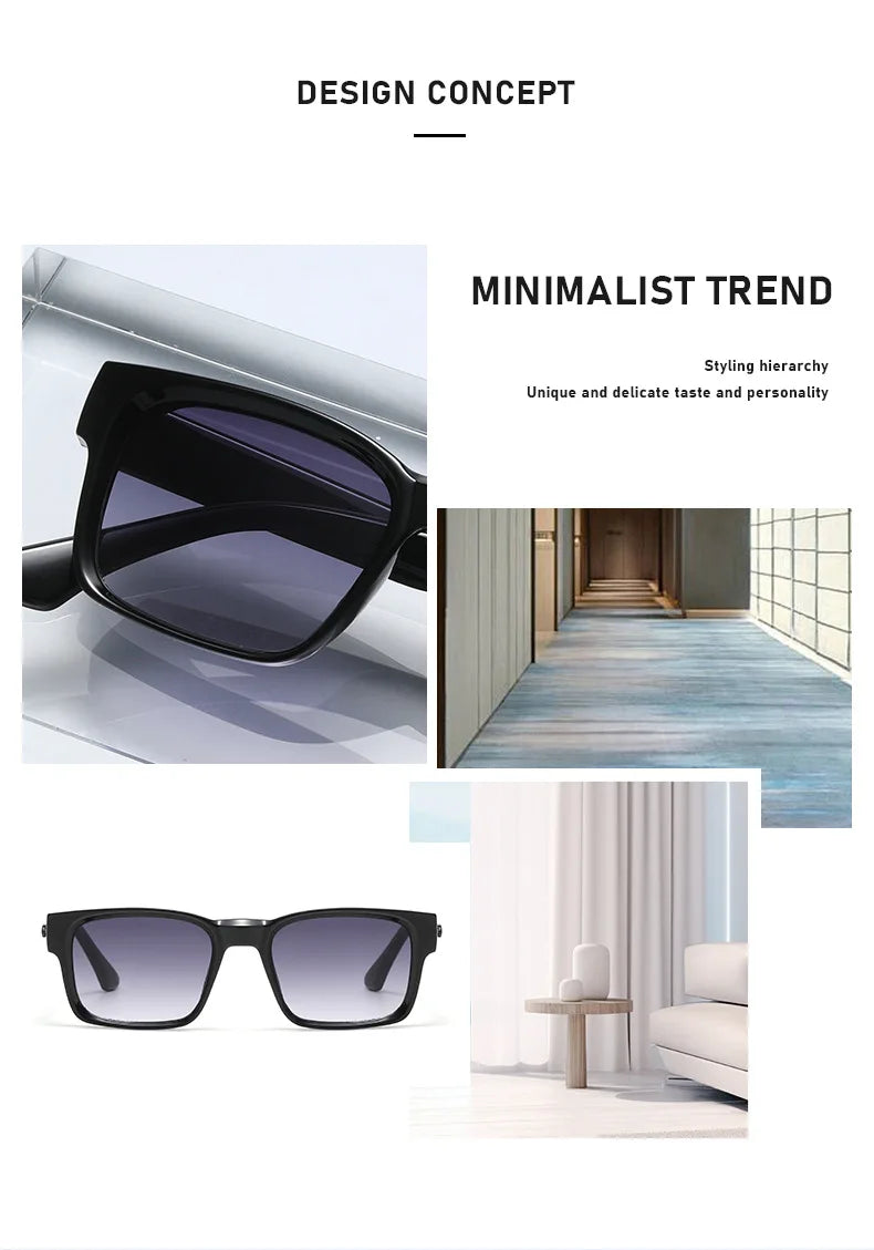 Light Luxury Square Sunglasses Minimalist Design Elegant Unisex Uv400 Protection Sun Glasses 9017 Beauty World Shop