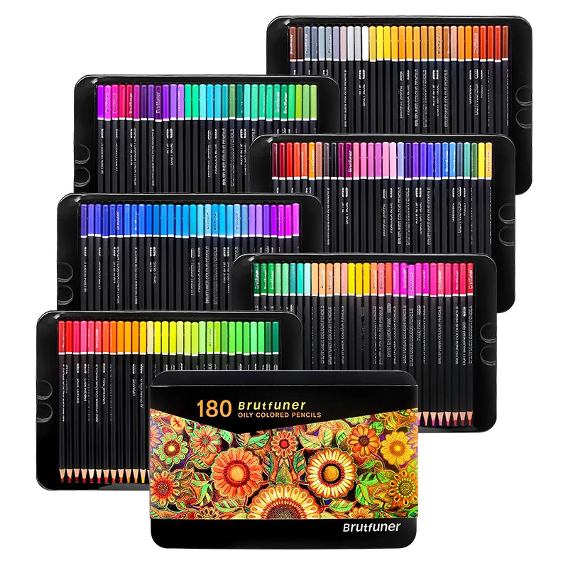 Brutfuner 48/72/120/150/160/180Colors Pencils Professional Oil Wood Soft Watercolor Pencil For School Draw Sketch Art Supplies Beauty World Shop