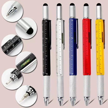 7 in 1 Multifunctional Pen Touch Screen Stylus Capacitive Pen with Screwdriver Ruler Levelgauge Refillable Ballpoint Pencil Tool Beauty World Shop
