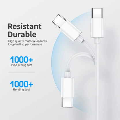 100W USB-C to USB-C Fast Charging PD Cable For iPhone 15 16 17 Pro Max Huawei Mate 60 Xiaomi Samsung Type C to Type C Data Cable Beauty World Shop