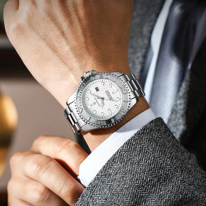 POEDAGAR Casual Fashion Man Wristwatch Waterproof Luminous Date Exquisite Men Watch Stainless Steel Classic Men's Quartz Watches Beauty World Shop