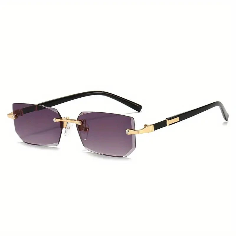 Rimless Sunglasses Rectangle Fashion Popular Women Men Shades Small Square Sun Glasses For Female male Summer Traveling Oculos Beauty World Shop
