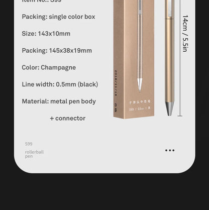Deli Metal Sign Pen, Gel Ink Pens, Golden Silver Color, Metallic Writing Pen, Office Supplies, 0.5mm Beauty World Shop