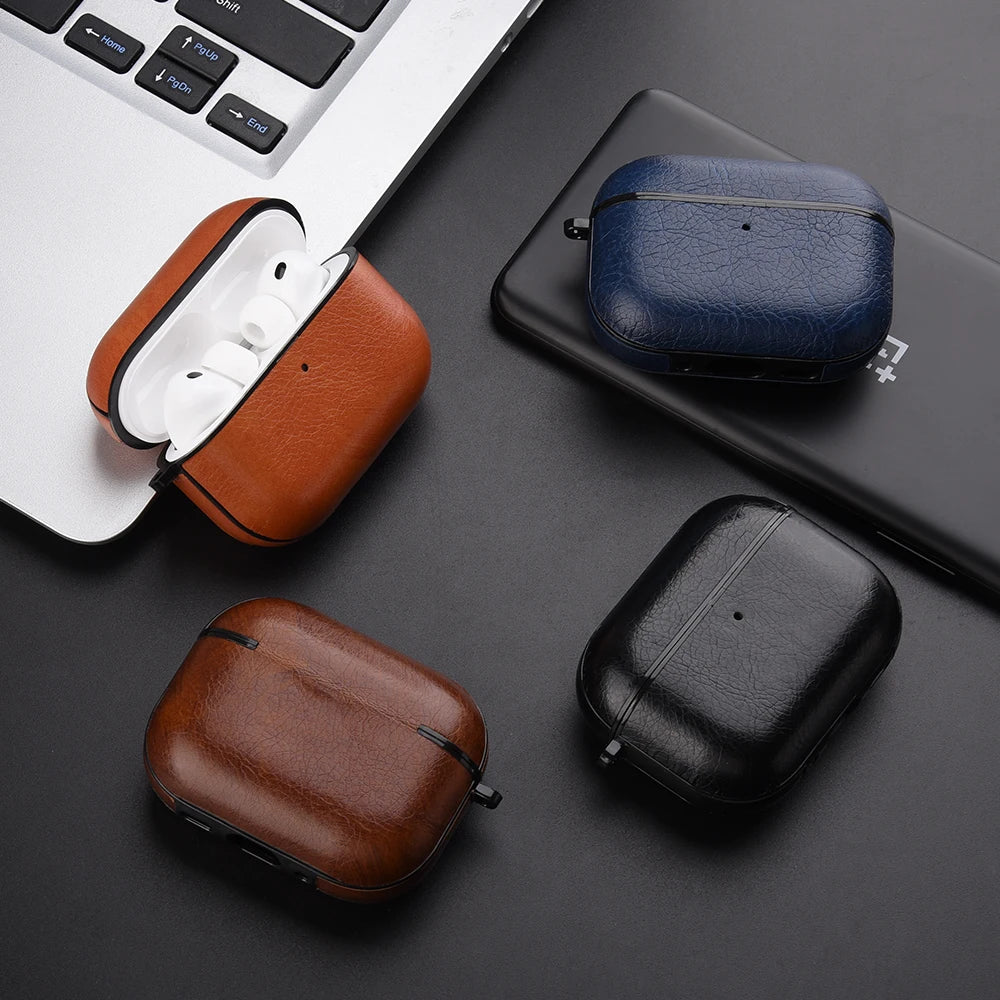 Leather PU Earphone Cover For AirPods Pro 3 2025 Case For AirPods Pro 2 2nd Pro2 Cases For AirPods 4 3 2 1 Funda Headphone Coque
