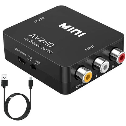 AV TO HDMI-compatible Adapter 1080P Video Composite Converter AV2HDMI-compatible RCA To HDTV CVSB L R Video Scaler Converter Box Beauty World Shop