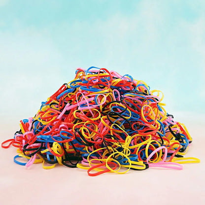 1000Pcs Colorful Disposable Hair Bands Girls Elastic Rubber Band Kids Ponytail Holder Headband Children Hair Accessories Beauty Fashion