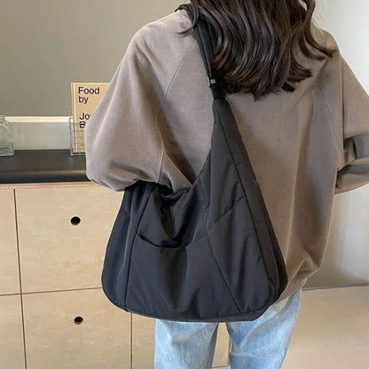 Trendy Women's Soft Cloth Shoulder Bag Solid Color Student 2026 Spring Y2k Casual Style Big Handbags Crossbody Bags for Women Beauty World Shop