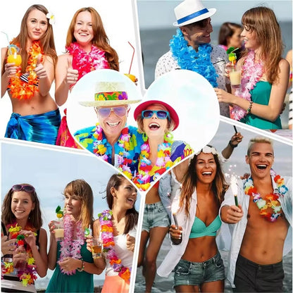 10/20/50pcs Hawaiian Flower Wreath Necklace Summer Tropical Birthday Party Decoration Luau Wedding Artificial Flower Garland Lei Beauty World Shop