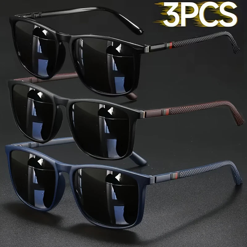 2/3pcs Luxury Square Vintage Cycling Sunglasses Men Women Fashion Travel Driving Fishing Sun Glasses Male Eyewear UV400 Beauty World Shop