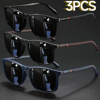 2/3pcs Luxury Square Vintage Cycling Sunglasses Men Women Fashion Travel Driving Fishing Sun Glasses Male Eyewear UV400 Beauty World Shop