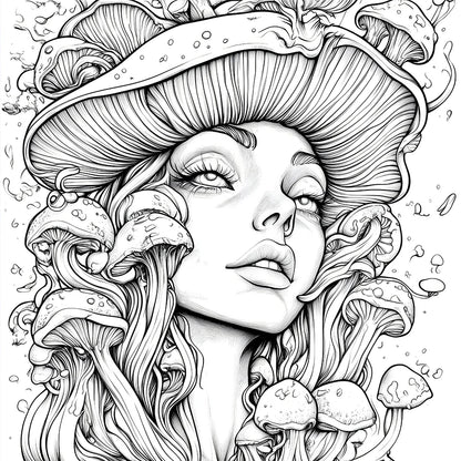 Mushroom World Colouring Book Adult Picture Book Original Design Beauty World Shop