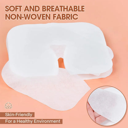 500/100pcs Disposable Face Cradle Covers Headrest Massage Pillow Paper Soft Non-Woven Face Covers for Spa Salon Beauty Supplies Beauty World Shop