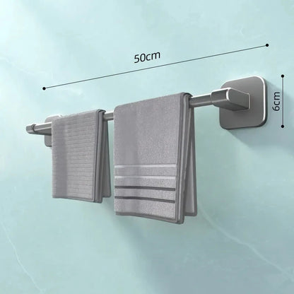 Non perforated suction cup wall mounted towel rack, bathroom storage rack, bathroom horizontal bar towel rack Beauty World Shop