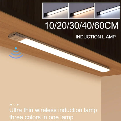 1pc Wireless Rechargeable LED Motion Sensor Cabinet Light - Ideal for Closet, Kitchen, Wardrobe, Stairs - Battery Operated Night Beauty World Shop