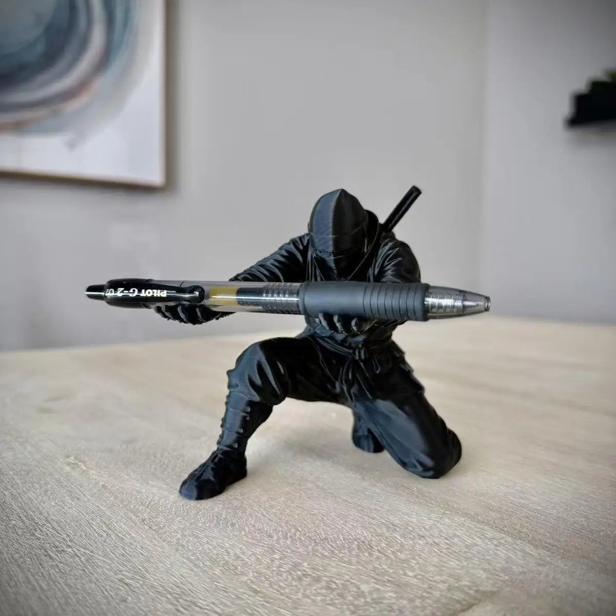 Desktop Art 3D Printed Ninja Pen Holder Unique Figurine Stationery Organizer Pencil Figurines Desk Decor Craft For Pen Storage Beauty World Shop