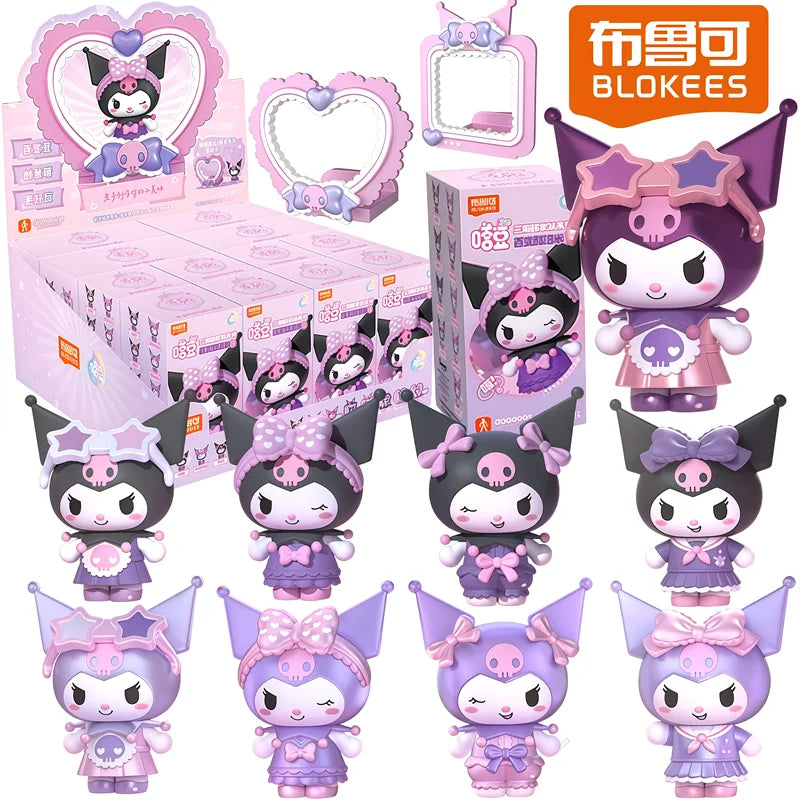 BLOKEES Sanrio Kuromi Anime Action Figure Model Blind Box Magnetic Attraction Toys Figurine Desktop Decoration Christmas Gifts Beauty World Shop