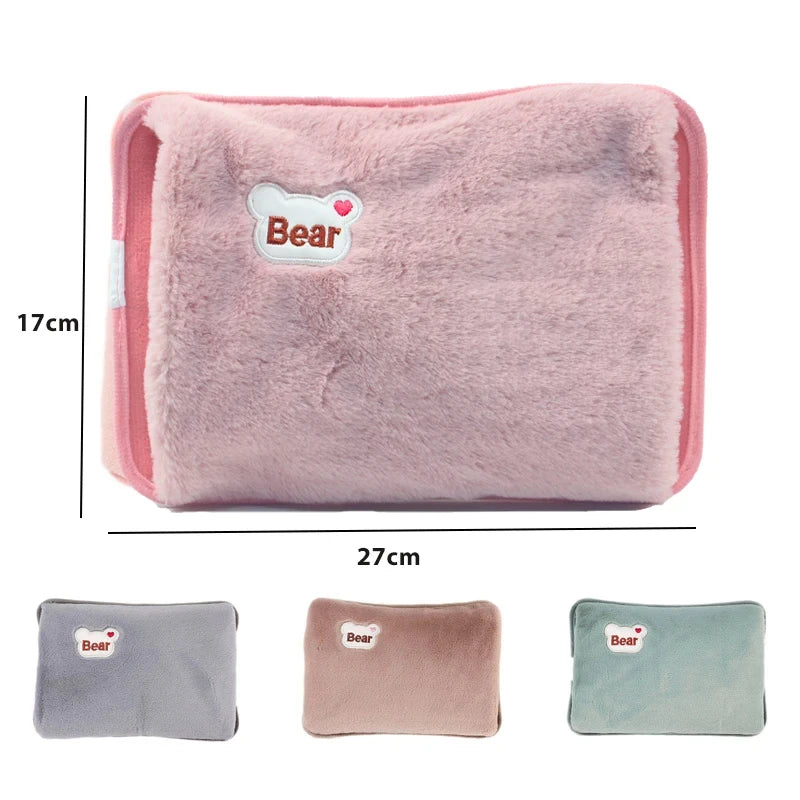 Electric Hot Water Bag Reusable Plush Hot Water Bottle EU Plug Charging Heating Water Bags Winter Warm Hand Pocket Beauty World Shop