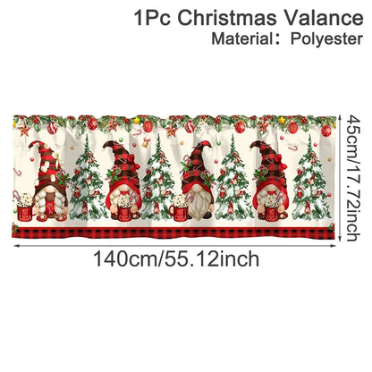Christmas Short Curtains Valances Merry Christmas Decorations For Home 2025 Xmas Navidad Kitchen Bedroom Ornaments New Year 2026 Beauty World Shop