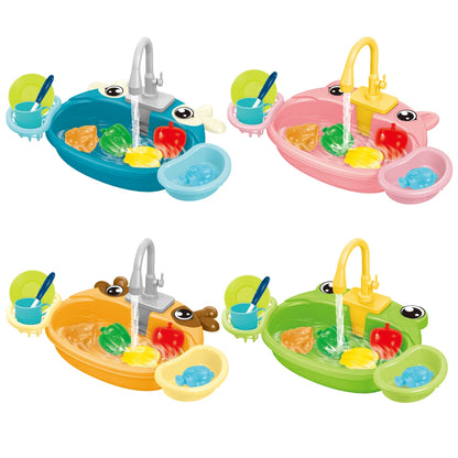 Dishwasher Toys, Kitchen Sink Electric Playing with Running Water  Automatic Water Cycle System Simulated kitchen accessories Beauty World Shop