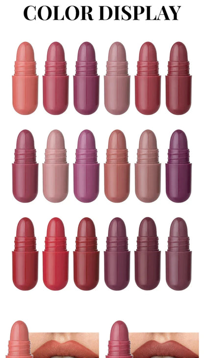 MAGIC CASA 18-Color Capsule Lipstick Set - Mini Matte, Long-lasting, Waterproof, Non-transfer，Soft matte finish Beauty Trend Shop