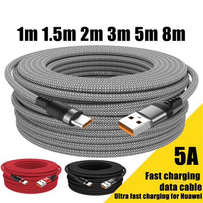 USB TYPE C Cable 5A Super Fast Charge Cable for iPhone 15 16 17 Full range Huawei Samsung oppo oneplus Universal USB C Extension Beauty World Shop