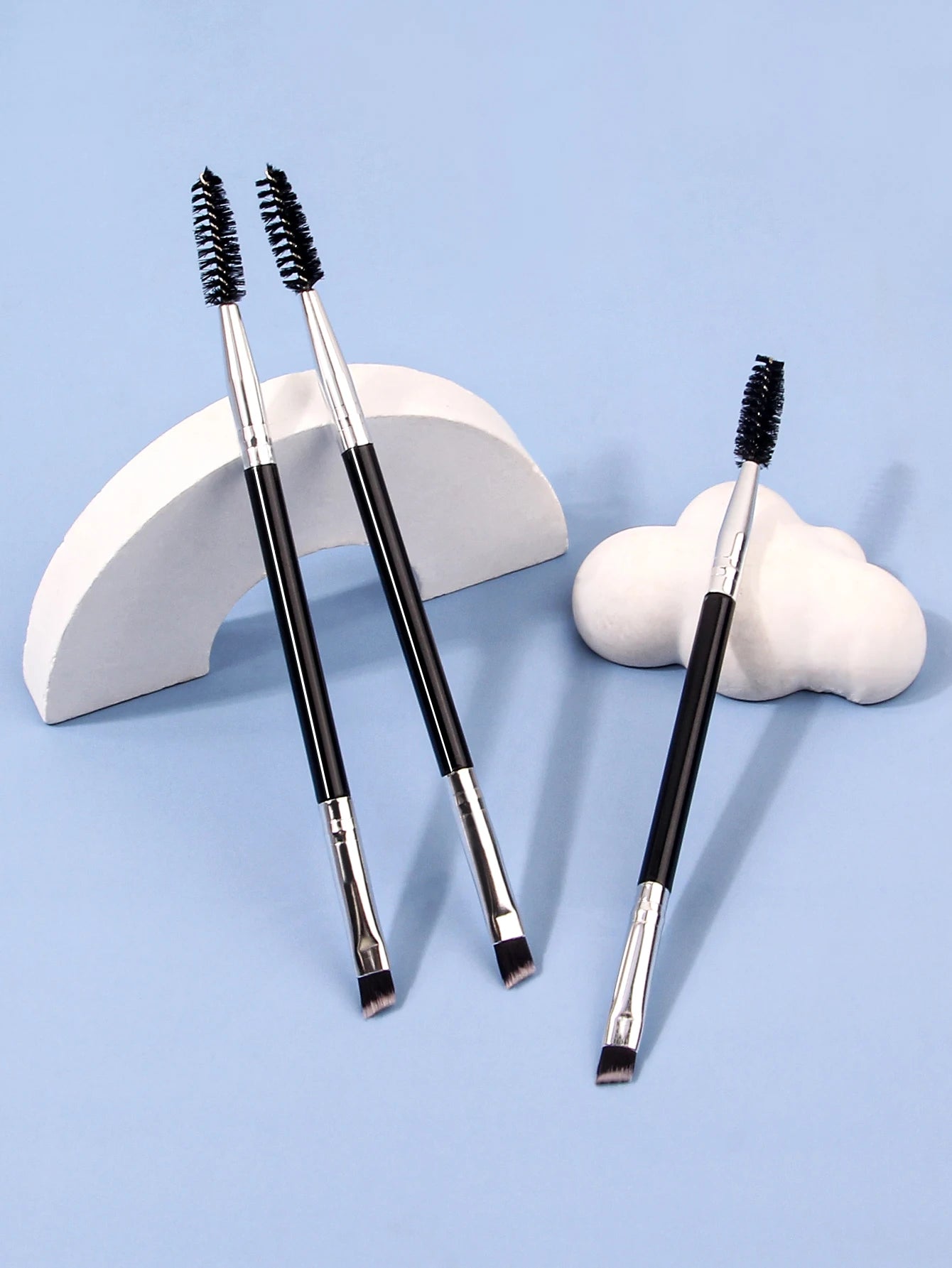 Clearance_3PCS professional single double end angle eyebrow eyelash makeup brush high quality eyebrow pencil eyeliner brush_Cont Beauty World Shop