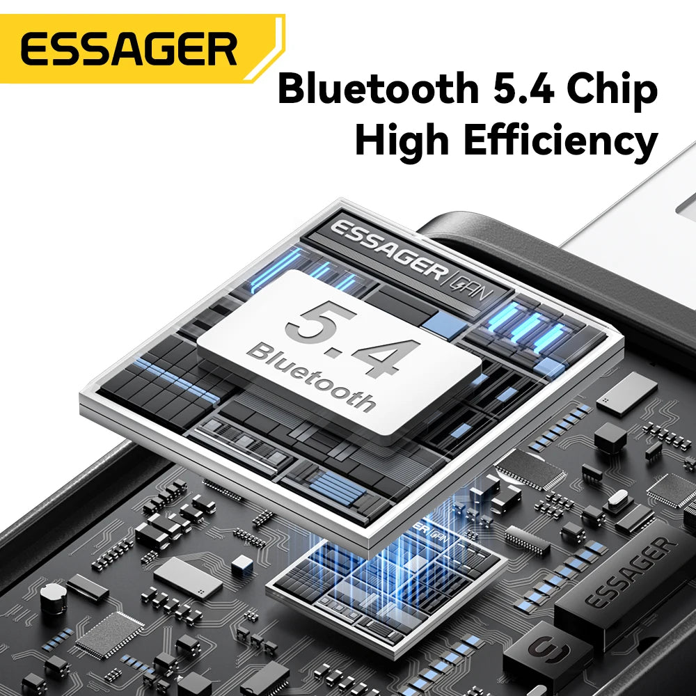 ESSAGER Bluetooth 5.4 Car Adapter Wireless FM Transmitter Audio Receiver&Handsfree Call Auto Stereo Mic Car Adapter Accessories Beauty World Shop