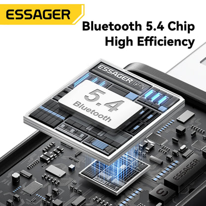 ESSAGER Bluetooth 5.4 Car Adapter Wireless FM Transmitter Audio Receiver&Handsfree Call Auto Stereo Mic Car Adapter Accessories Beauty World Shop